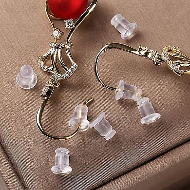 120Pack of Transparent Silicone Earring Backs for Women, Hypoallergenic, Reusable, Secure Fitting
