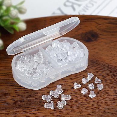 120Pack of Transparent Silicone Earring Backs for Women, Hypoallergenic, Reusable, Secure Fitting