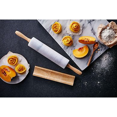 Saboga Home™ Marble Rolling Pin With Wooden Handles