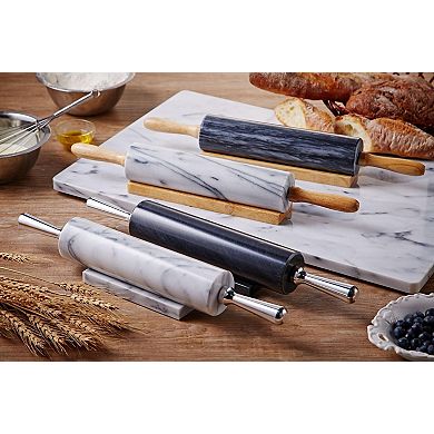 Saboga Home™ Marble Rolling Pin With Wooden Handles