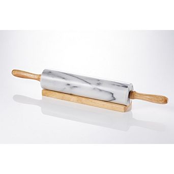 Saboga Home™ Marble Rolling Pin With Wooden Handles