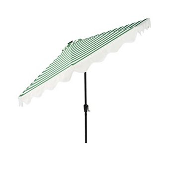 Ovios 10 Feet Solar LED Patio Umbrella w/ Adjustable Tilt & Scalloped Edge, All Weather Design
