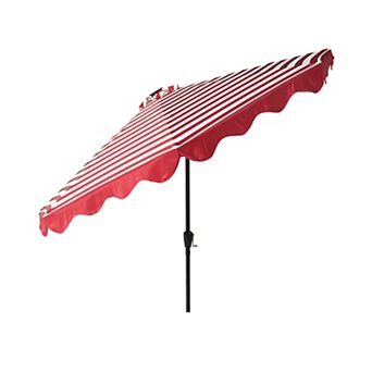 Ovios 10 Feet Solar LED Patio Umbrella w/ Adjustable Tilt & Scalloped Edge, All Weather Design