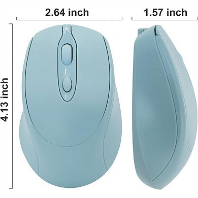 Wireless Bluetooth Mouse - 2.4G Dual Mode Silent Rechargeable Mouse, Quiet Click, USB Receiver