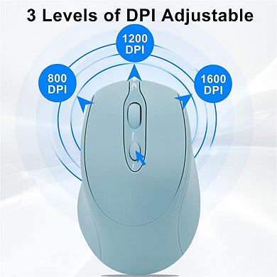 Wireless Bluetooth Mouse - 2.4G Dual Mode Silent Rechargeable Mouse, Quiet Click, USB Receiver