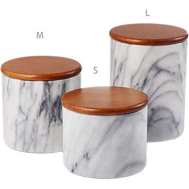 Saboga Home™ Storage Canister with Sealed Wood Top