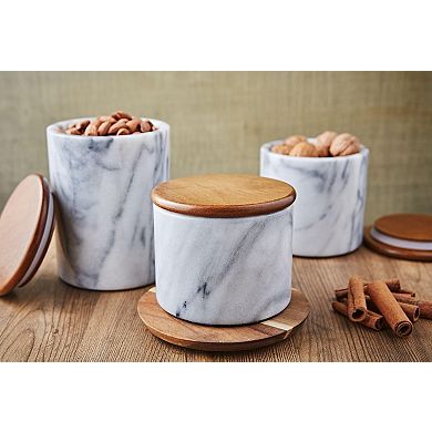 Saboga Home™ Storage Canister with Sealed Wood Top