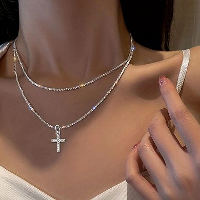 Cross Pendant Necklace - Exquisite Clavicle Chain, Suitable for Both Men and Women