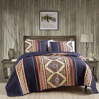 Navy Blue Western Quilt Set