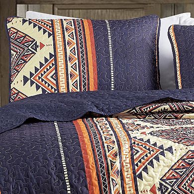 Navy Blue Western Quilt Set
