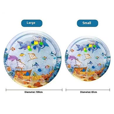Shark Pirate Ship Pet Water Mat - Interactive Cat Play Mat, Sensory Water Bed