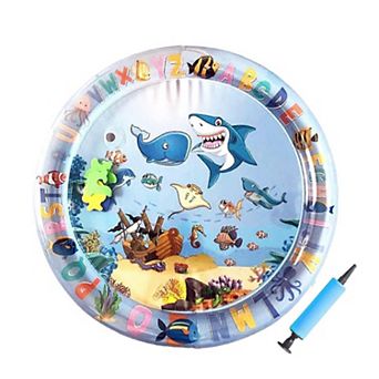 Shark Pirate Ship Pet Water Mat - Interactive Cat Play Mat, Sensory Water Bed