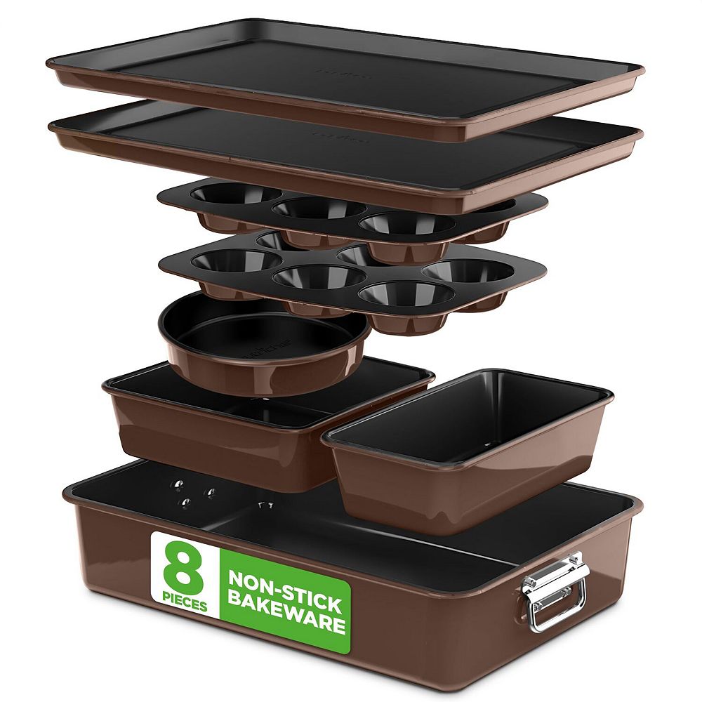 NutriChef 8-Piece Nonstick Stackable Bakeware Set