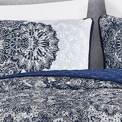 Blue & White Paisley Quilt Set