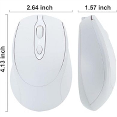 Wireless Bluetooth Mouse - 2.4G Dual Mode Silent Rechargeable Mouse, Quiet Click, USB Receiver