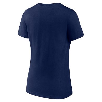 Women's Logo Athletic Navy Seattle Kraken Arch Victory V-Neck T-Shirt