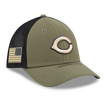 Men's New Era Olive Cincinnati Reds 2026 Armed Forces Day 39THIRTY M-Crown Flex Hat