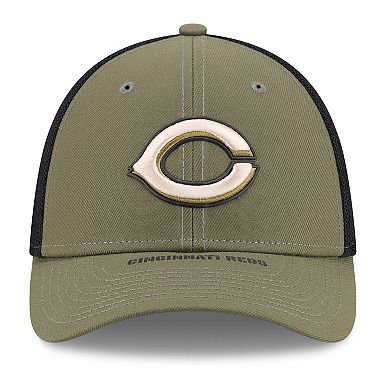 Men's New Era Olive Cincinnati Reds 2026 Armed Forces Day 39THIRTY M-Crown Flex Hat