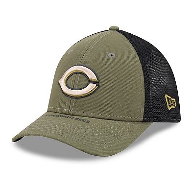 Men's New Era Olive Cincinnati Reds 2026 Armed Forces Day 39THIRTY M-Crown Flex Hat