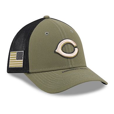 Men's New Era Olive Cincinnati Reds 2026 Armed Forces Day 39THIRTY M-Crown Flex Hat