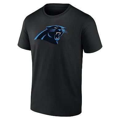 Men's Logo Athletic Black Carolina Panthers Primary Logo T-Shirt