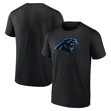 Men's Logo Athletic Black Carolina Panthers Primary Logo T-Shirt