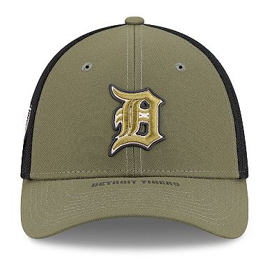 Men's New Era Olive Detroit Tigers 2026 Armed Forces Day 39THIRTY M-Crown Flex Hat