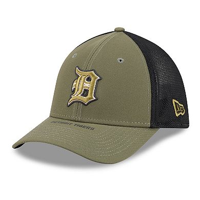 Men's New Era Olive Detroit Tigers 2026 Armed Forces Day 39THIRTY M-Crown Flex Hat