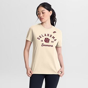 Women's Nike Natural Oklahoma Sooners Legacy Team Name T-Shirt