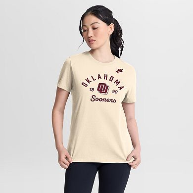Women's Nike Natural Oklahoma Sooners Legacy Team Name T-Shirt