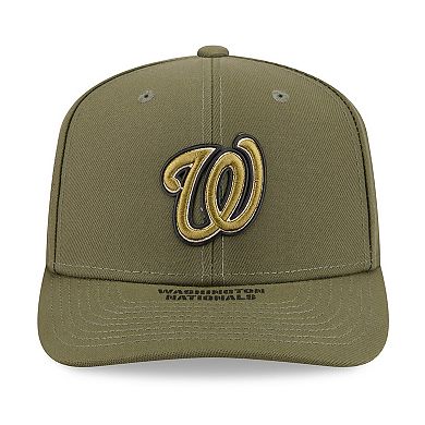 Men's New Era Olive Washington Nationals 2026 Armed Forces Day 9SEVENTY Adjustable Hat