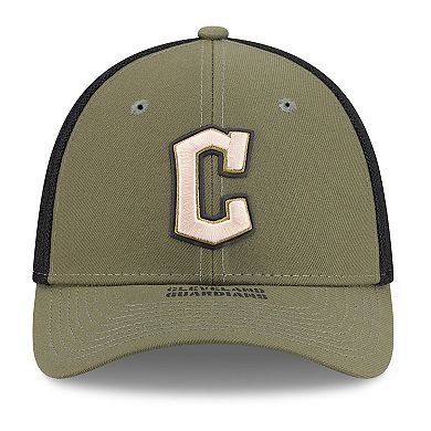 Men's New Era Olive Cleveland Guardians 2026 Armed Forces Day 39THIRTY M-Crown Flex Hat