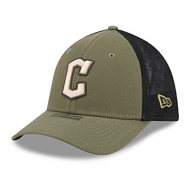 Men's New Era Olive Cleveland Guardians 2026 Armed Forces Day 39THIRTY M-Crown Flex Hat