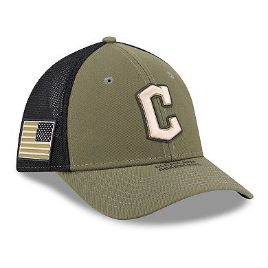 Men's New Era Olive Cleveland Guardians 2026 Armed Forces Day 39THIRTY M-Crown Flex Hat