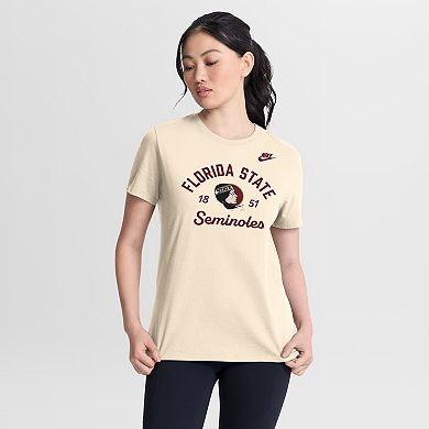 Women's Nike Natural Florida State Seminoles Legacy Team Name T-Shirt