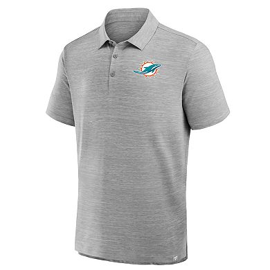 Men's Fanatics Heather Gray Miami Dolphins Clutch Polo