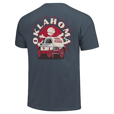 Men's Navy Oklahoma Sooners Comfort Colors Team Statue T-Shirt