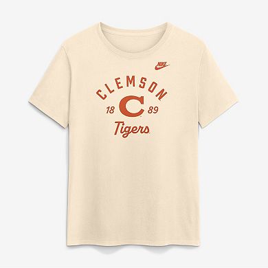 Women's Nike Natural Clemson Tigers Legacy Team Name T-Shirt