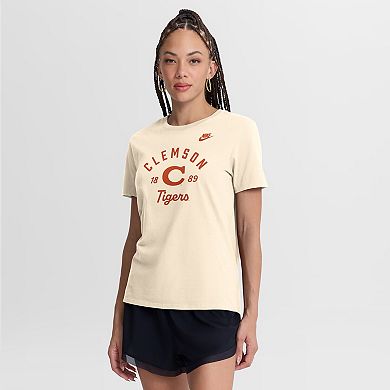 Women's Nike Natural Clemson Tigers Legacy Team Name T-Shirt