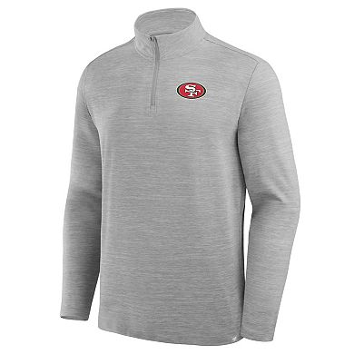 Men's Fanatics Heather Gray San Francisco 49ers Clutch Quarter-Zip Pullover