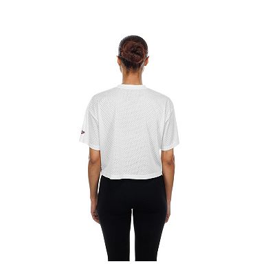 Women's New Era White Washington Commanders Summer Mesh Cropped Boxy T-Shirt