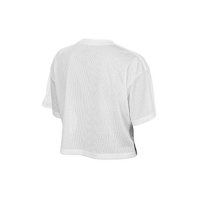 Women's New Era White Washington Commanders Summer Mesh Cropped Boxy T-Shirt