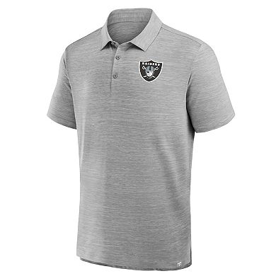 Men's Fanatics Heather Gray Las Vegas Raiders Clutch Polo