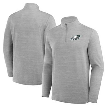 Men's Fanatics Heather Gray Philadelphia Eagles Clutch Quarter-Zip Pullover