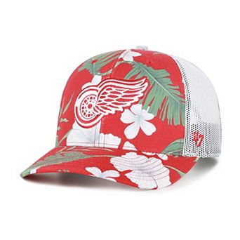 Men's '47 Red/White Detroit Red Wings Beach Side Adjustable Trucker Hat