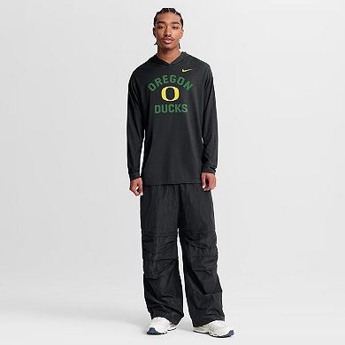 Men's Nike Black Oregon Ducks Primetime Arch Tri-Blend Dri-FIT Long Sleeve Hooded T-Shirt