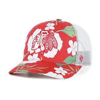 Men's '47 Red/White Chicago Blackhawks Beach Side Adjustable Trucker Hat