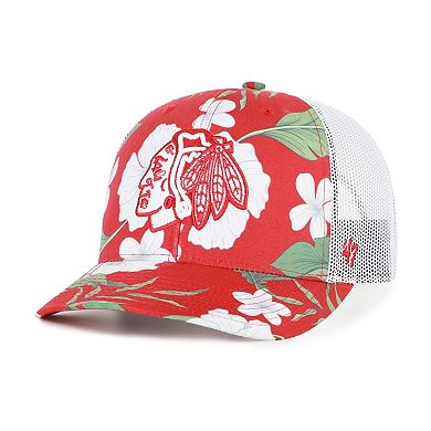 Men's '47 Red/White Chicago Blackhawks Beach Side Adjustable Trucker Hat