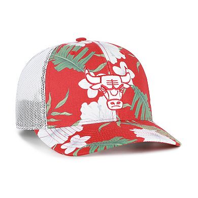 Men's '47 Red Chicago Bulls Beach Side Trucker Adjustable Hat