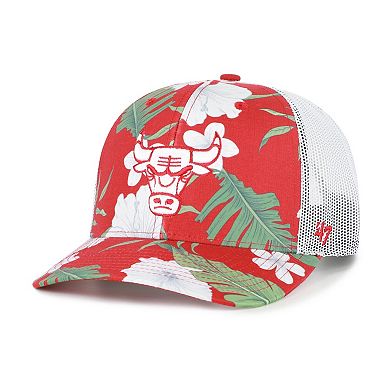 Men's '47 Red Chicago Bulls Beach Side Trucker Adjustable Hat